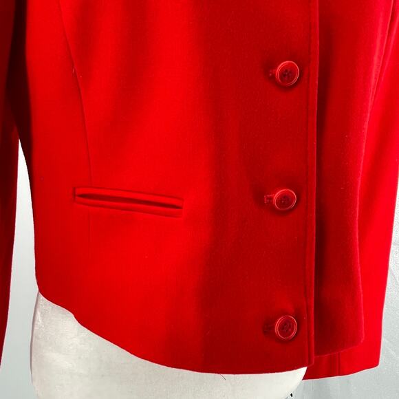 Pendleton Vintage Red Orange Wool Cropped Button Classic Jacket Blazer Plus 14 - Picture 5 of 12